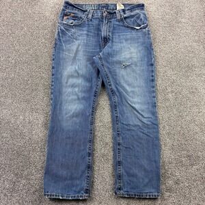 Ariat M4 Jeans Mens 34x30 Blue Medium Wash Denim Low Rise Boot Cut Workwear